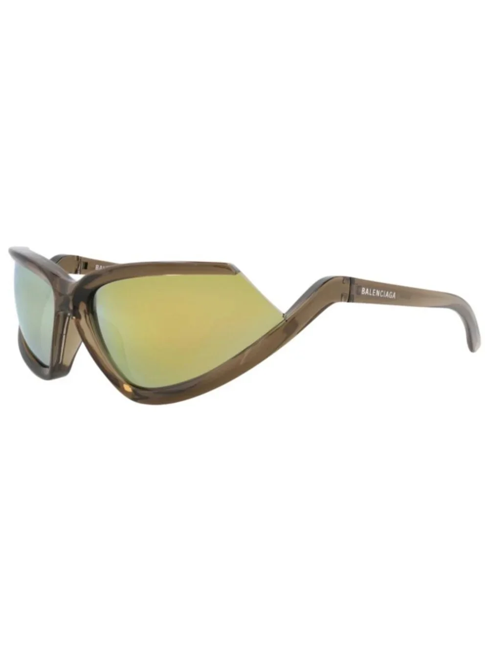 New Balenciaga Women's Sunglasses Shield Wrap Bio Injection Frame Unisex Brown